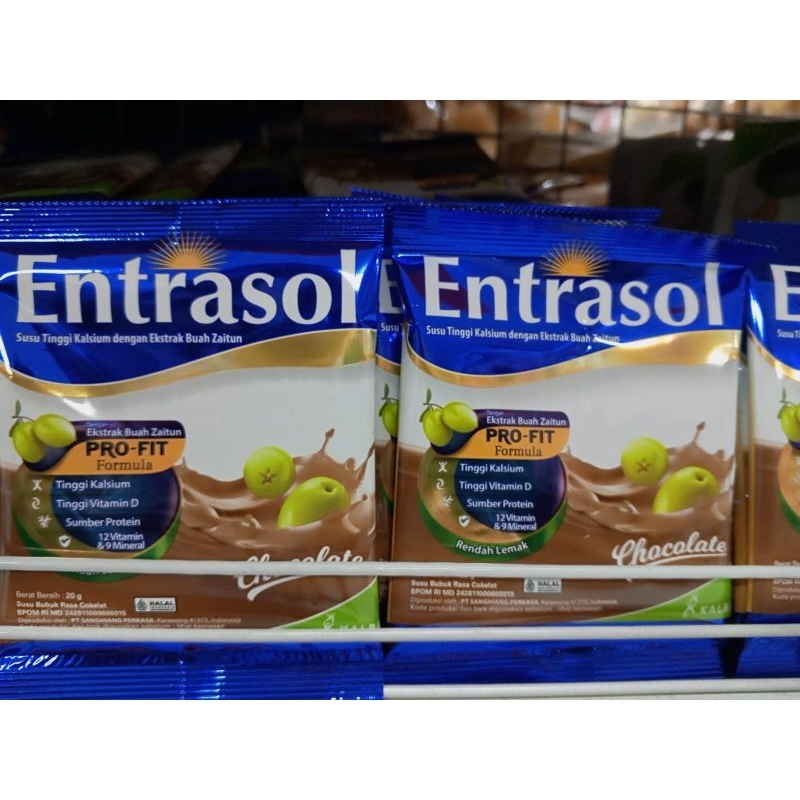 

Entrasol susu bubuk vanila dan coklat isi 4 sachet x 20gr