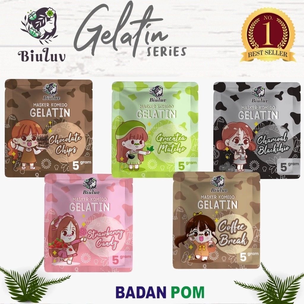 [BPOM] BIULUV MASKER KOMEDO GELATIN 5GR - Masker Wajah Gelatin Komedo Biuluv Bpom