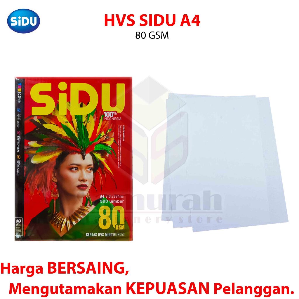 

H7Y Kertas HVS Sinar Dunia A4 80 Gsm / HVS Sidu A4 80 Gram / Kertas Sidu A4 80gsm Kertas HVS Putih