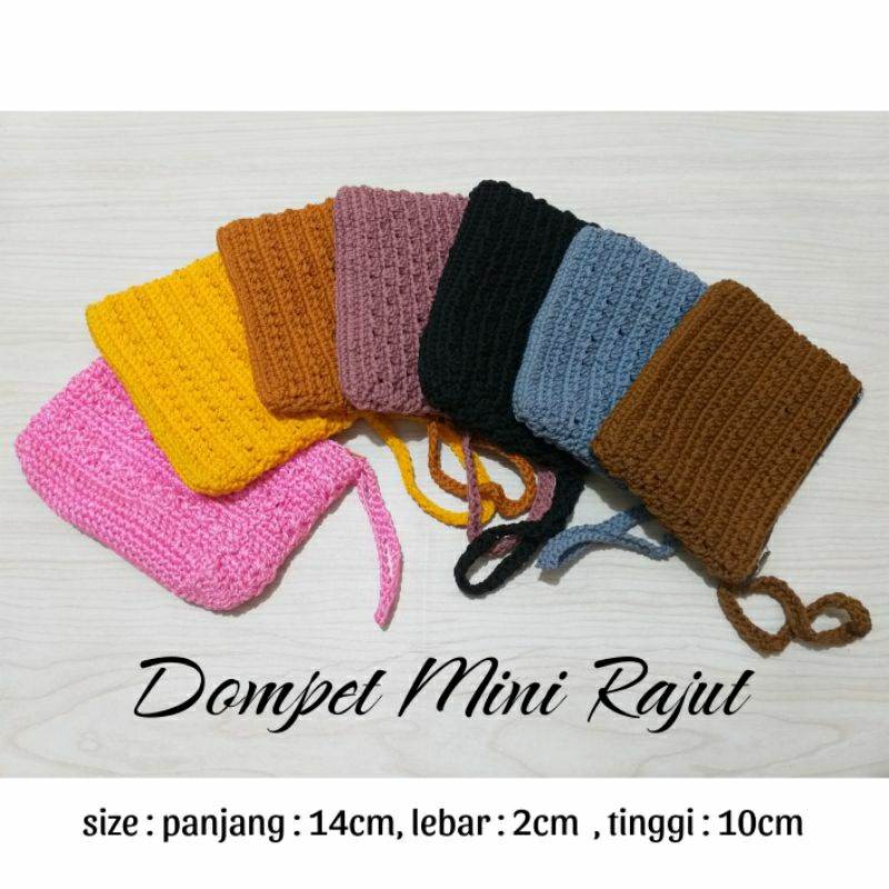 Dompet mini dompet wanita rajut