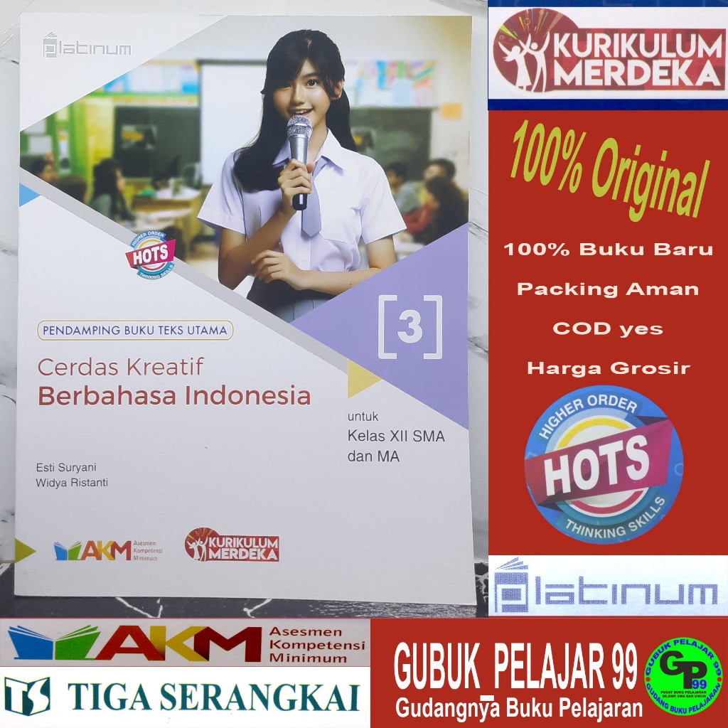 Cerdas Kreatif Berbahasa Indonesia 3 Kelas 12/XII SMA/MA Kurikulum Merdeka Platinum PT Tiga Serangka