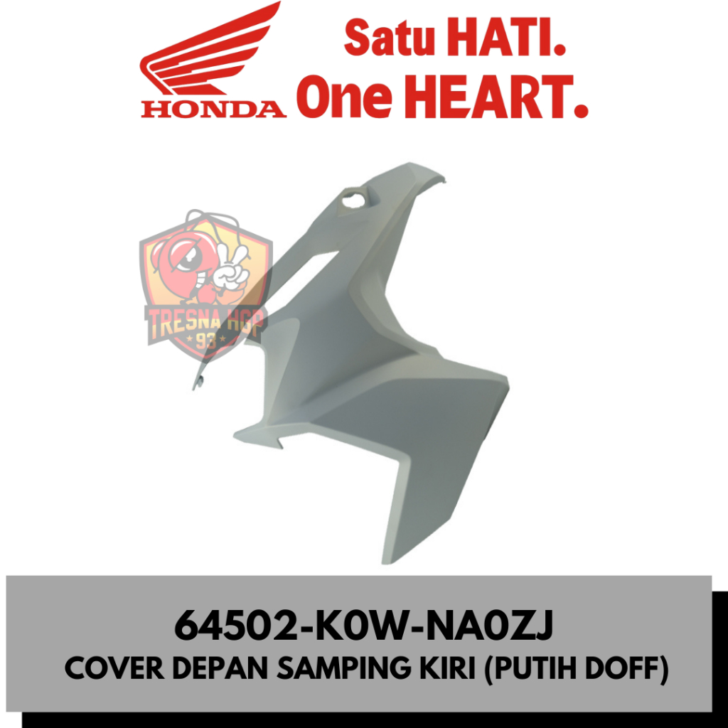 64502-K0W-NA0ZJ COVER DEPAN SAMPING KIRI (PUTIH DOFF) ADV 160 ORIGINAL | COVER L FRONT SIDE 64502K0W