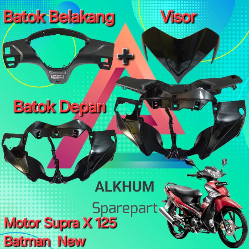 1 Set Batok Lampu Depan Dan Belakang Supra X 125 New Batman