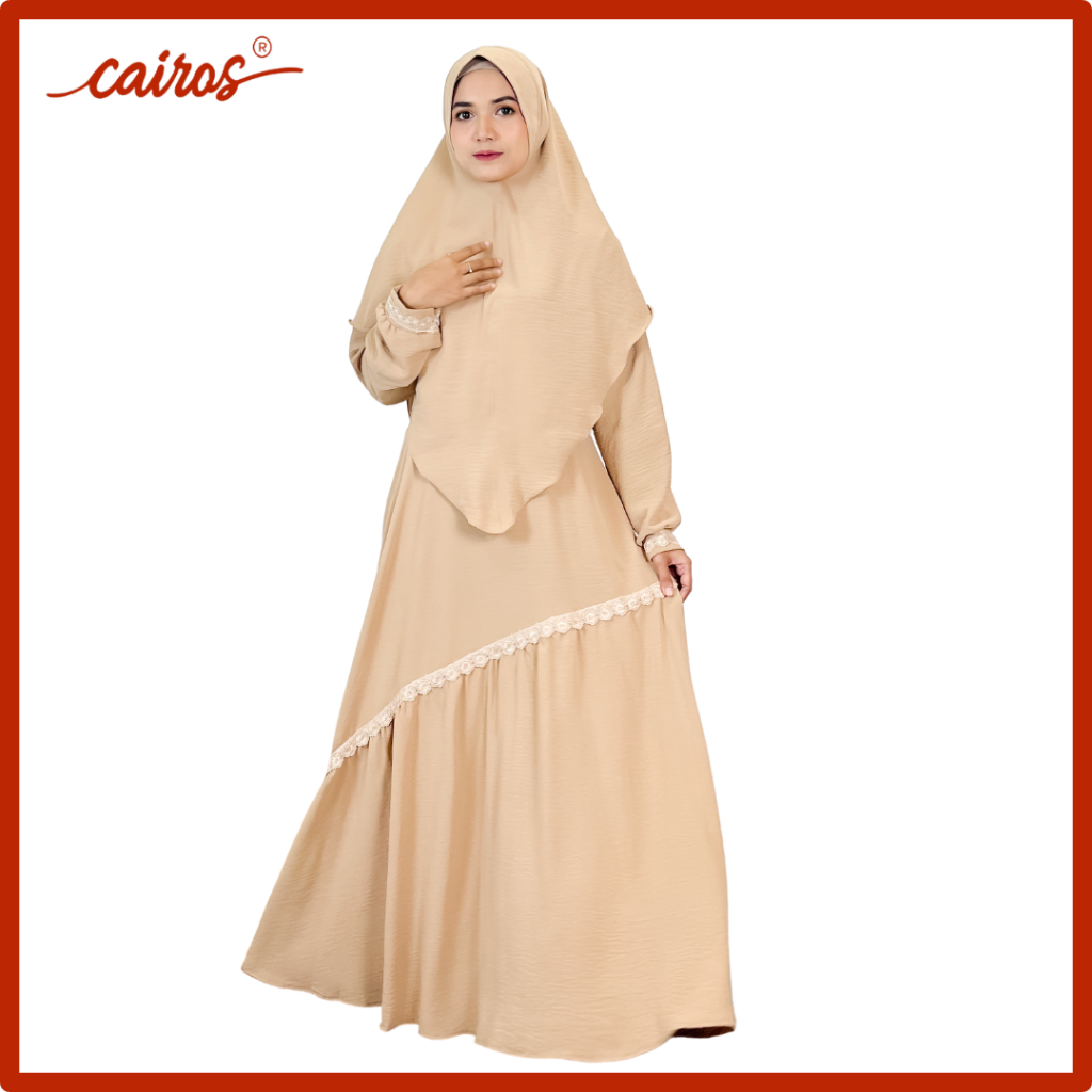 Nagita Krem Gamis Polos One Set Hijab Syari merek Simpleyou