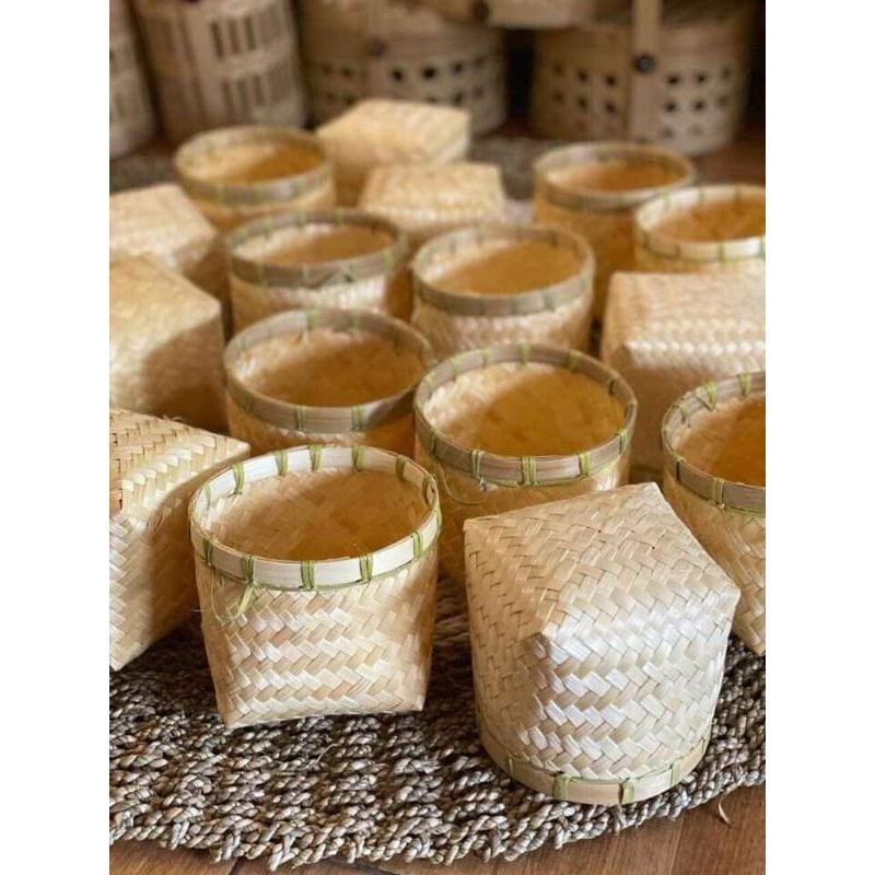 tumbu/besek bulat/besek/tompo/piti/bakul nasi/tempat nasi/keranjang sovenir/ Diameter 17/18cm