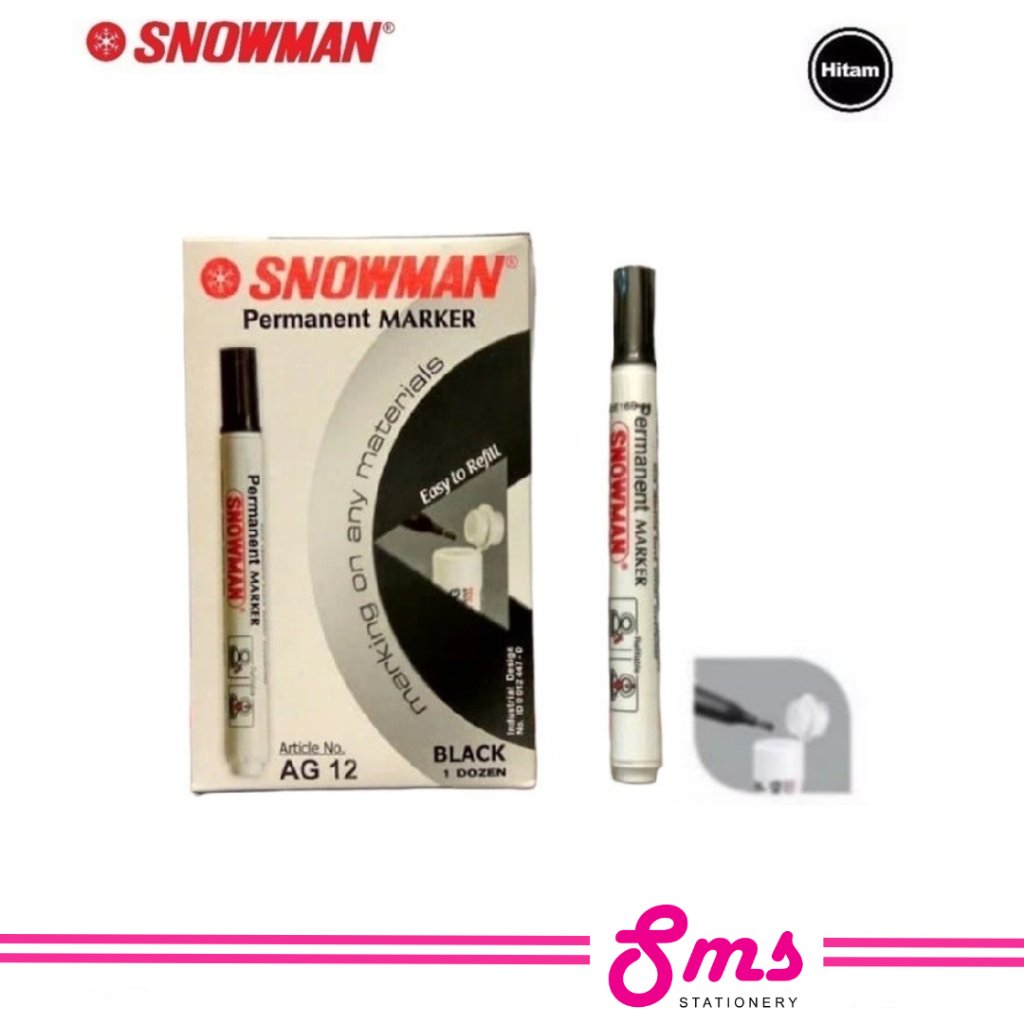 

Snowman Spidol Permanen Refillable (Bisa diisi ulang) AG12