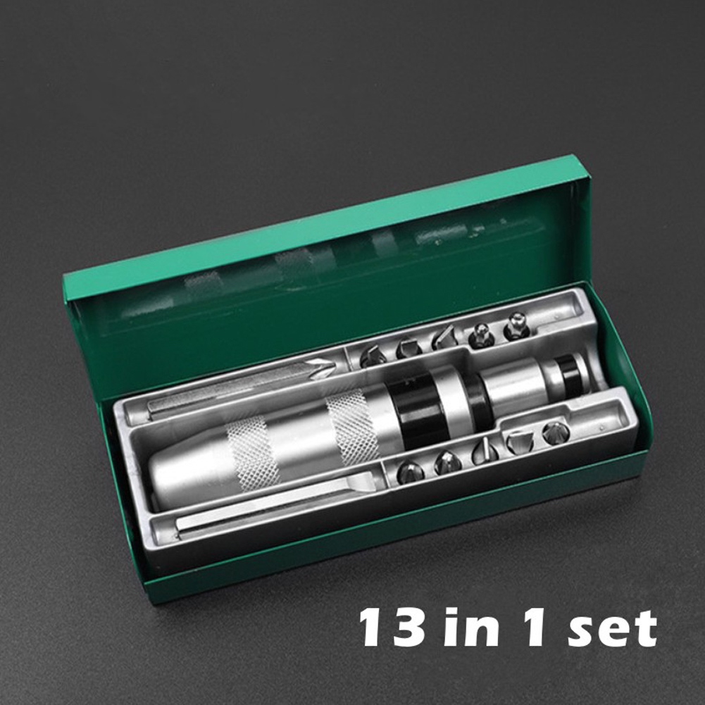 Set Obeng 13 in 1 Bits Impact Screwdriver S2 Steel obeng ketok obeng gedor obeng min minus plus beng