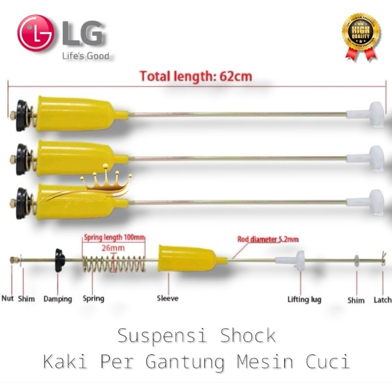 Set Suspensi | Per Gantung Mesin Cuci LG 1 Tabung 4Pcs QUALITY