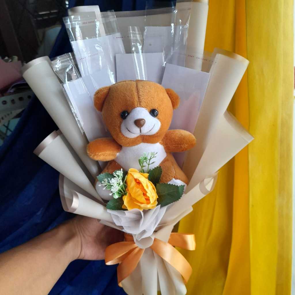 buket boneka - buket boneka wadah uang isi 3 ,5  slot free kartu ucapan