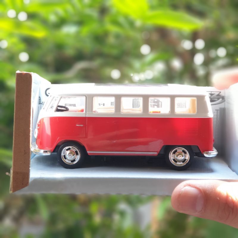 APOLO MSZ VW VOLKSWAGEN T1 MERAH PUTIH RED WHITE SKALA 1:46 PULL BACK
