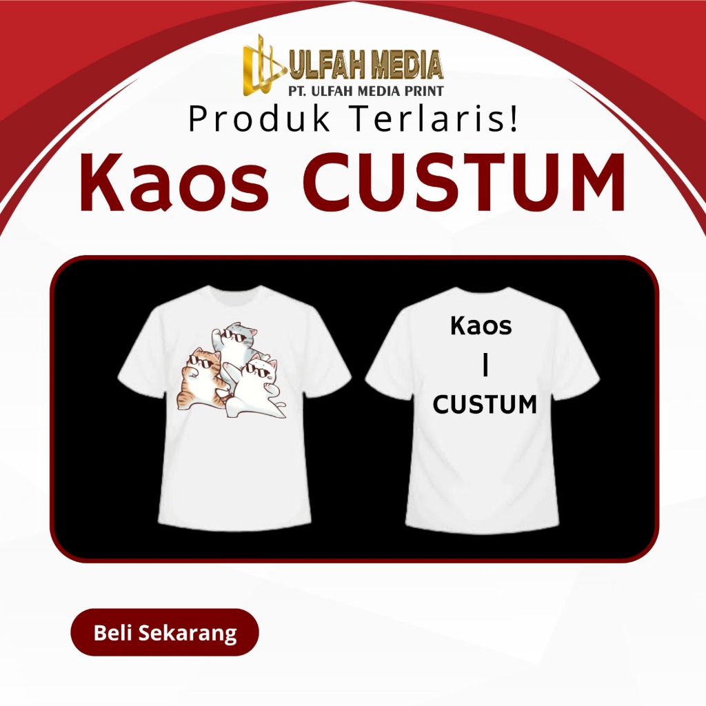 KAOS CUSTOM GAMBAR KUCING