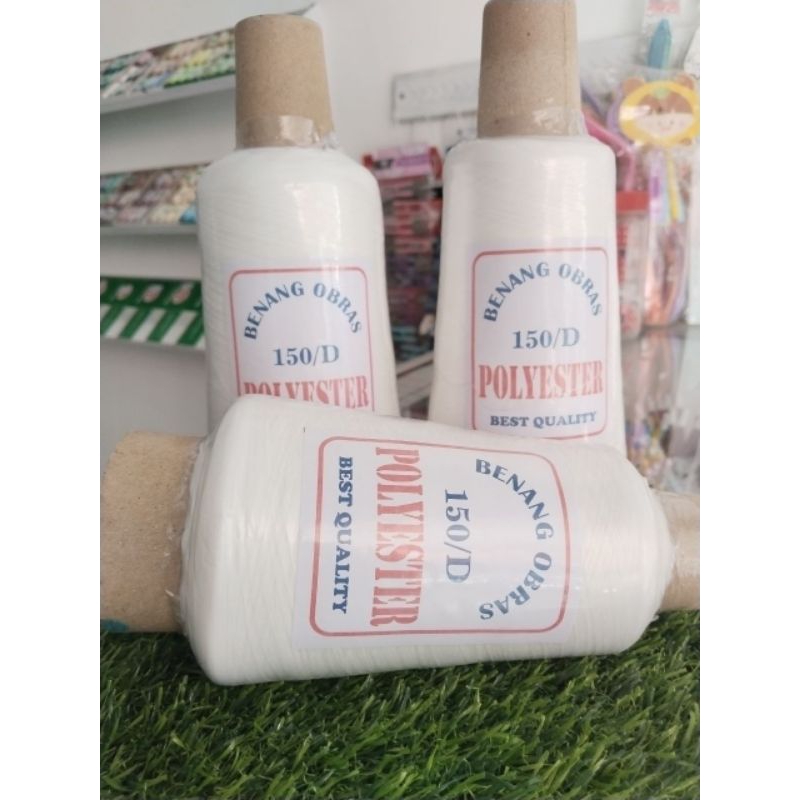 Benang Obras Polyester Benang Obras besar Benang polyester  Benang obras polyester Putih benang jahi