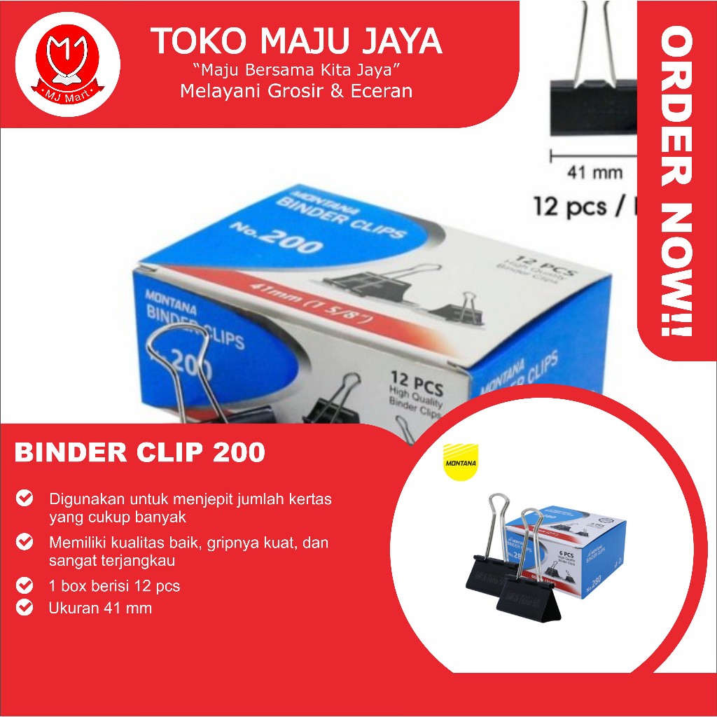 

BINDER CLIP 200 (Lusin)