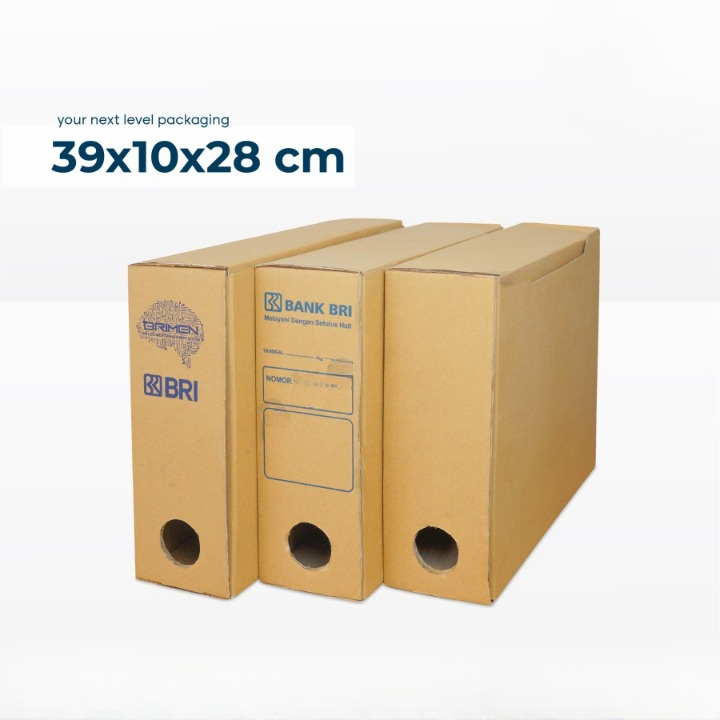 

Box Arsip Tempat Penyimpanan Dokumen File Kantor Kardus Print Bank Size 39x10x28cm