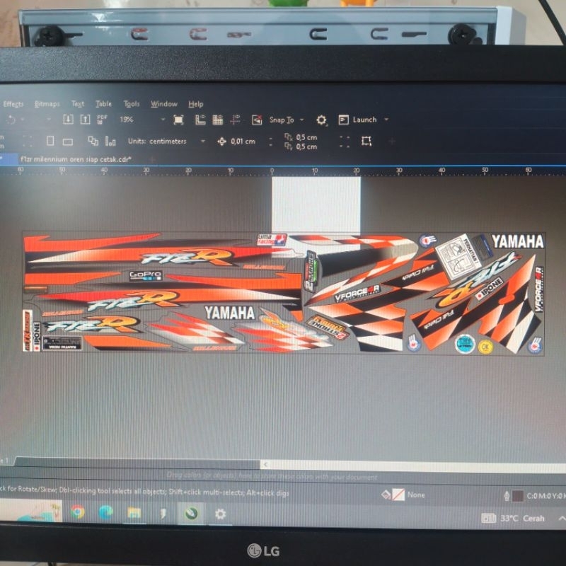 striping yamaha f1zr millenium orange transparan