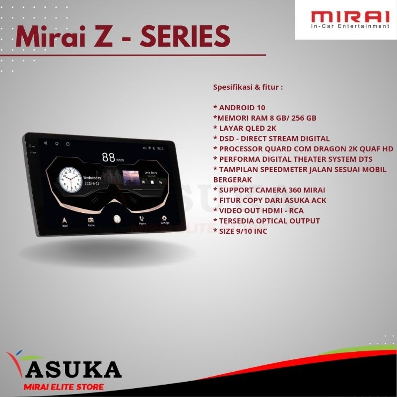 Mirai MR 9032 1032 Black Headunit Mirai Black Z - Series