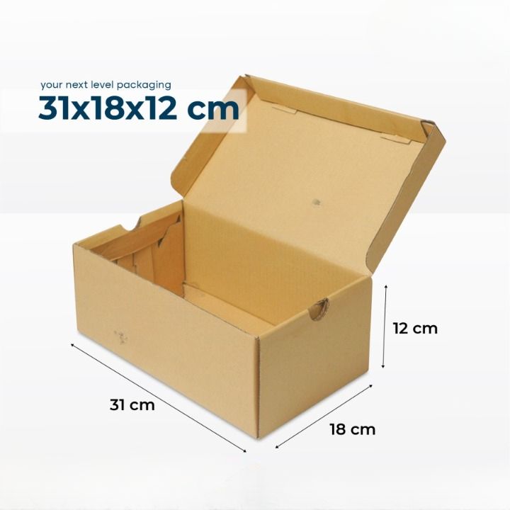 

(5pcs) Box Sepatu Coklata Polos Dus Kotak KEmasan Hadiah Kado Ukuran 31x18x12cm