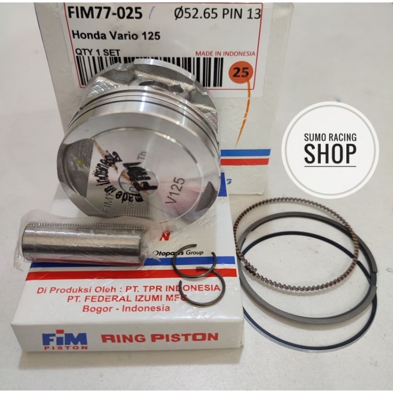 PISTON SEHER FIM VARIO 125 UKURAN 52.4 52.9 52.65 53.15 53.65 PIN PEN 13 FIM77