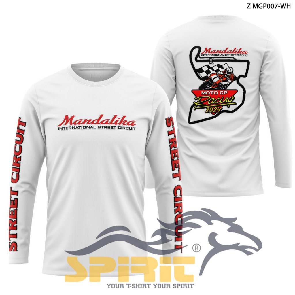 Baju Kaos Mandalika International Street Circuit MotoGP Race 2024 Pria Wanita Jumbo Lengan Panjang