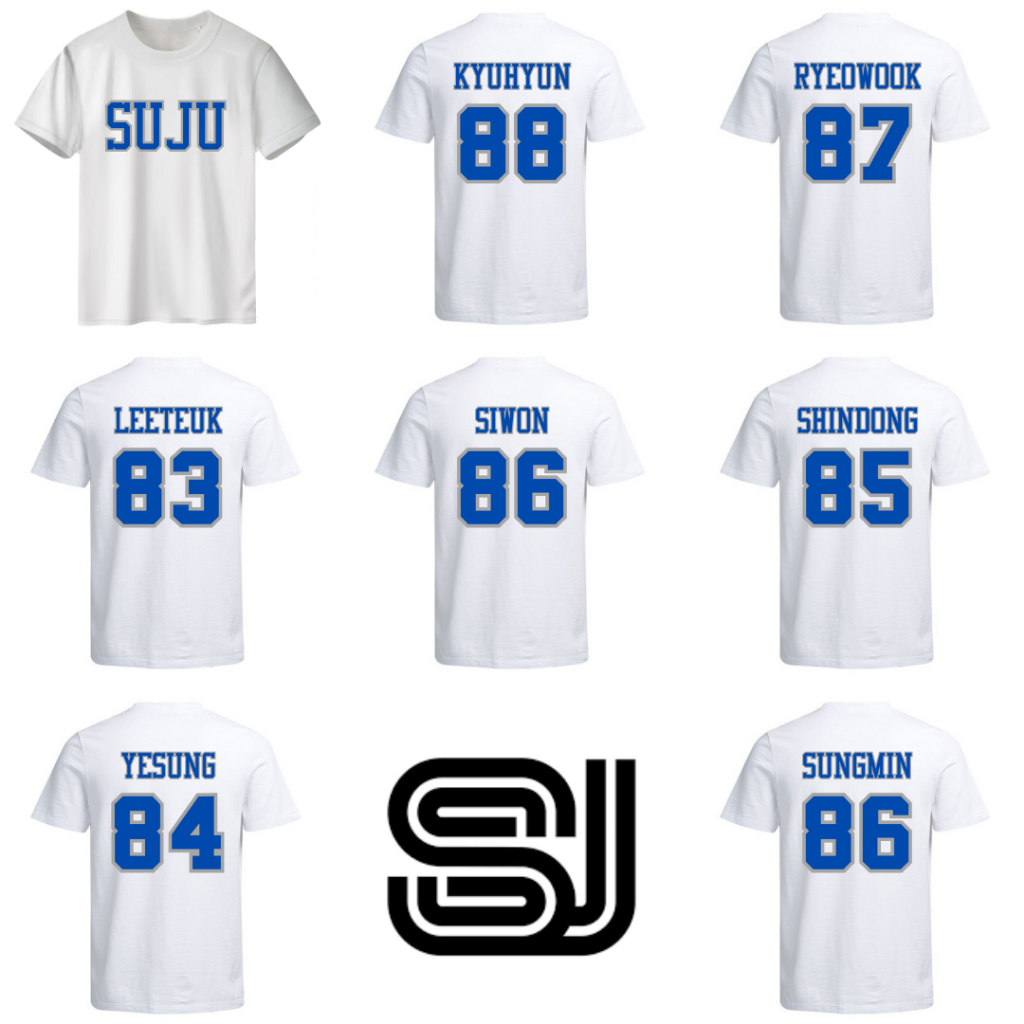 kaos baseball kpop suju baju atasan olahraga sport super junior siwon yesung sungmin leeteuk donghae