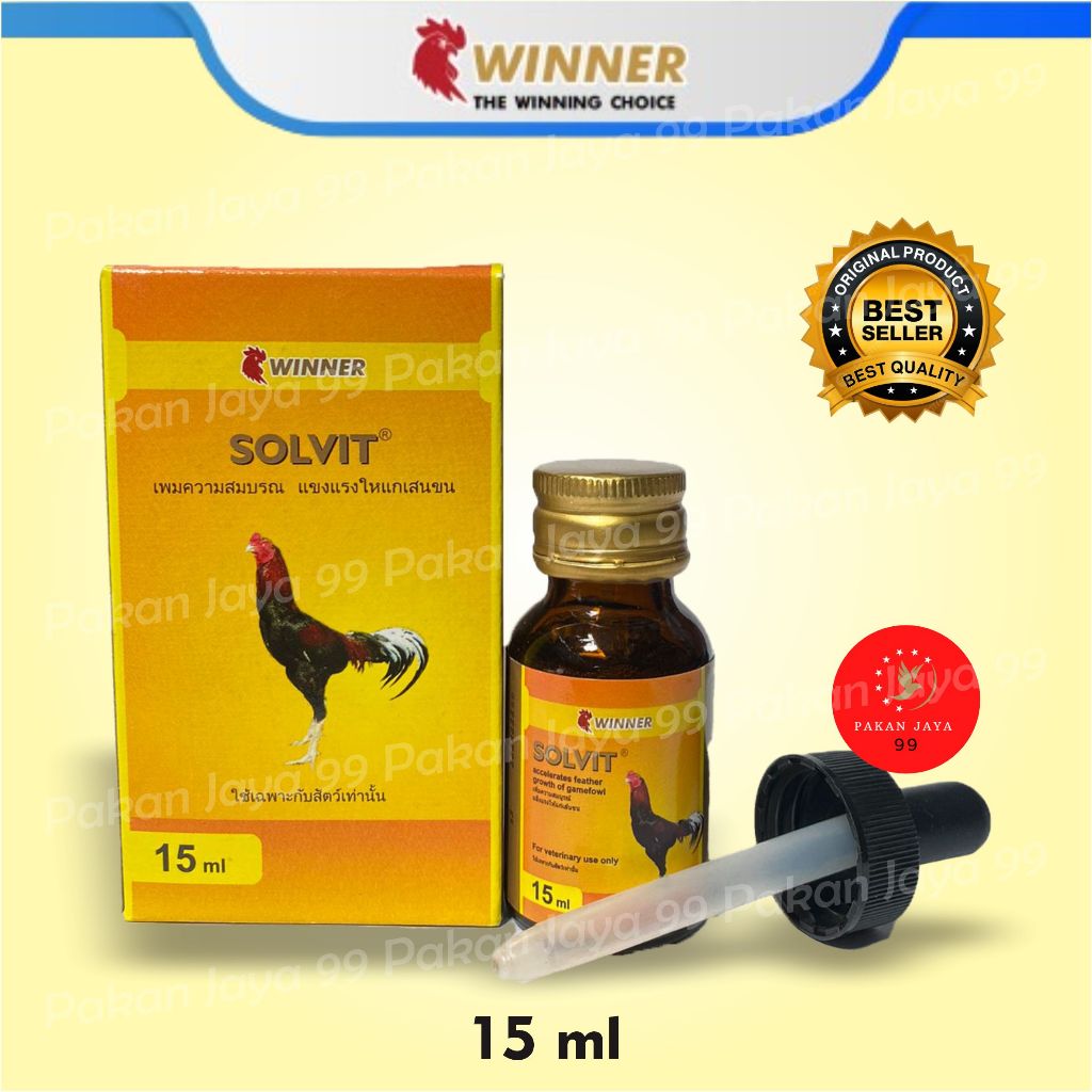 READY WINNER SOLVIT 15ML MEDION VITAMINAYAM BURUNG BEBEK MEMBANTU PROSES RONTOK BULU MABUNG MOULTING