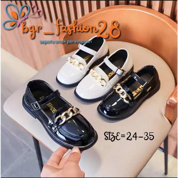 sepatu docmart anak perempusn / sepatu docmart motif rantai / sepatu  anak perempuan kekinian