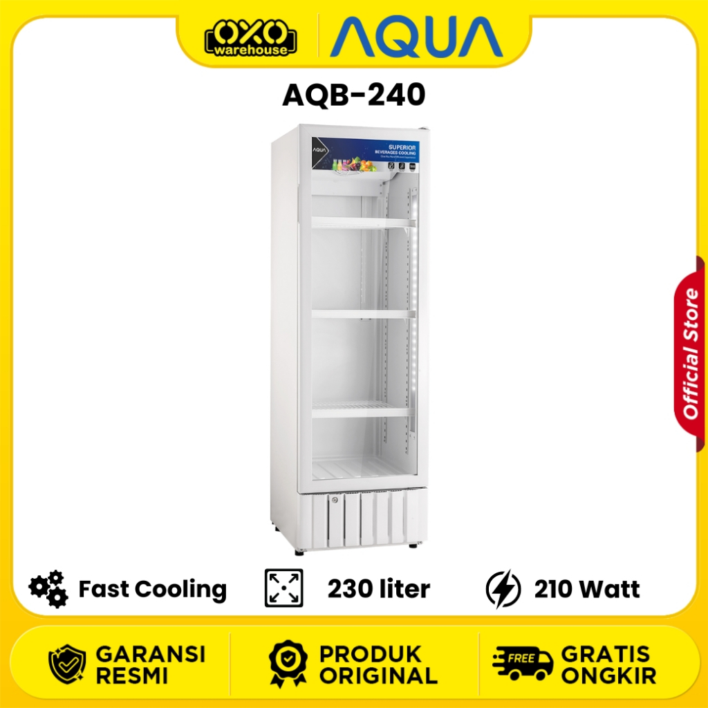 AQUA AQB-240 Showcase Display Cooler - Penyimpanan Minuman yang Stylish dan Praktis