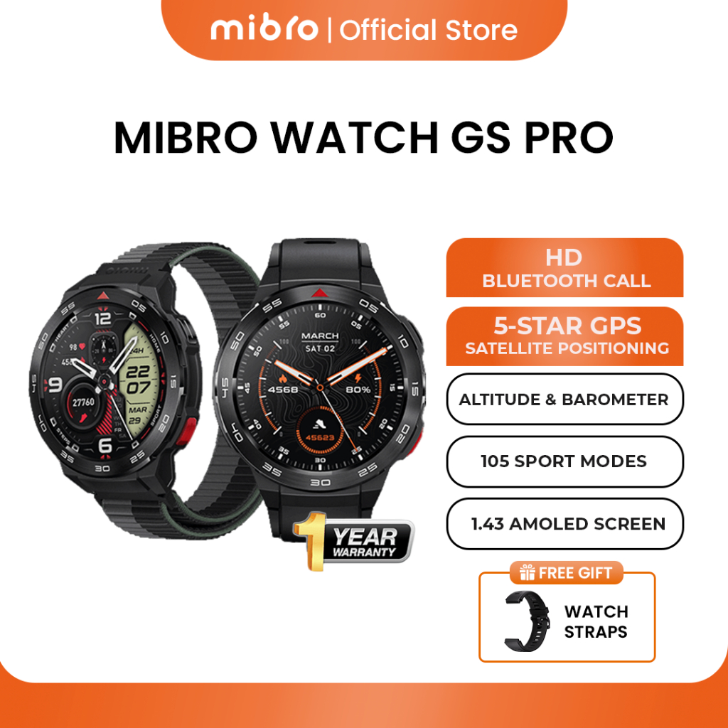 Mibro Official GS Pro Smartwatch GPS Outdoor Sport Smart Watch HD Bluetooth Call 1.43” Amoled screen