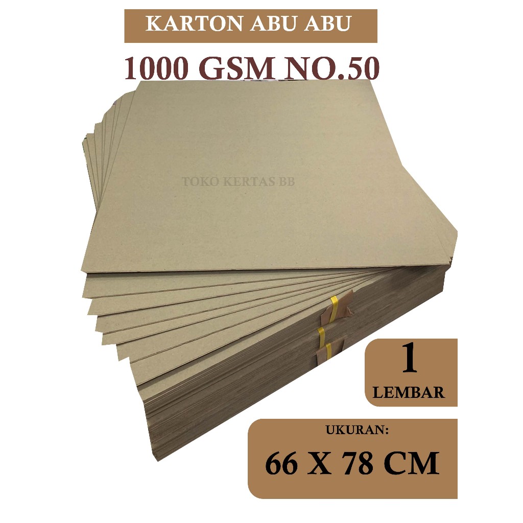 

KARTON ABU ABU 1000 GSM NO. 50 UKURAN 66 X 78 CM , 1 LEMBAR