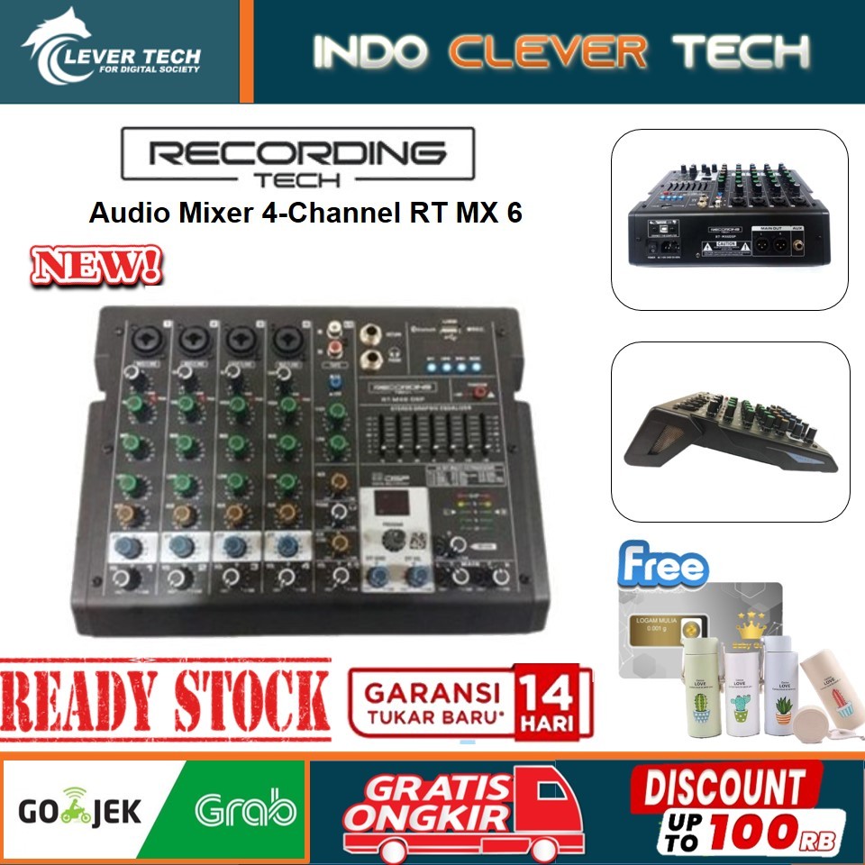 Recording Tech Mixer USB 4-channel RT MX6/ RTMX6 DSP