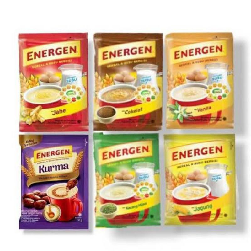 

Energen vanila.coklat.jahe& kacang hijau 10sachet(kemasan box)