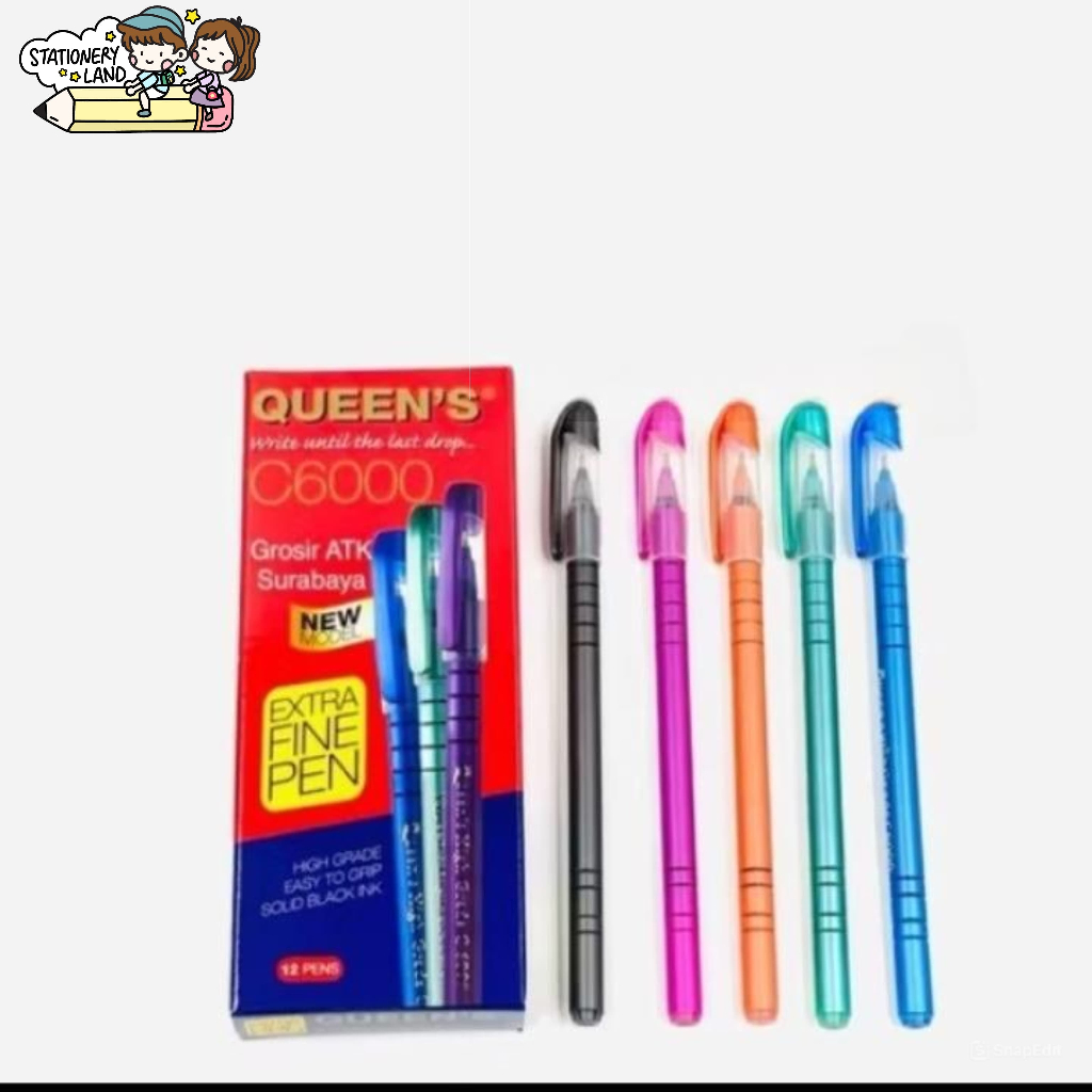 

( StaLand / DAPAT 1 BUAH ) BOLPEN FASTER QUEEN / Pulpen Bolpoin FASTER QUEEN Queen's C6000 / C 6000 / C-6000