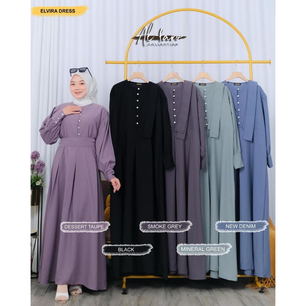 GAMIS DRESS ELVIRA FORZALETTA ORIGINAL ALFARO model susun polos tali pisah kekinian ootd fashion mus