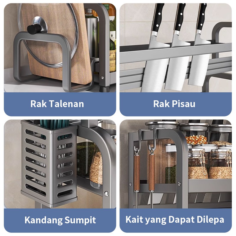 New Product Rak Bumbu Dapur Rak Pengatur Botol Bumbu Minyak Garam Saus Dan Cuka Multifungsi