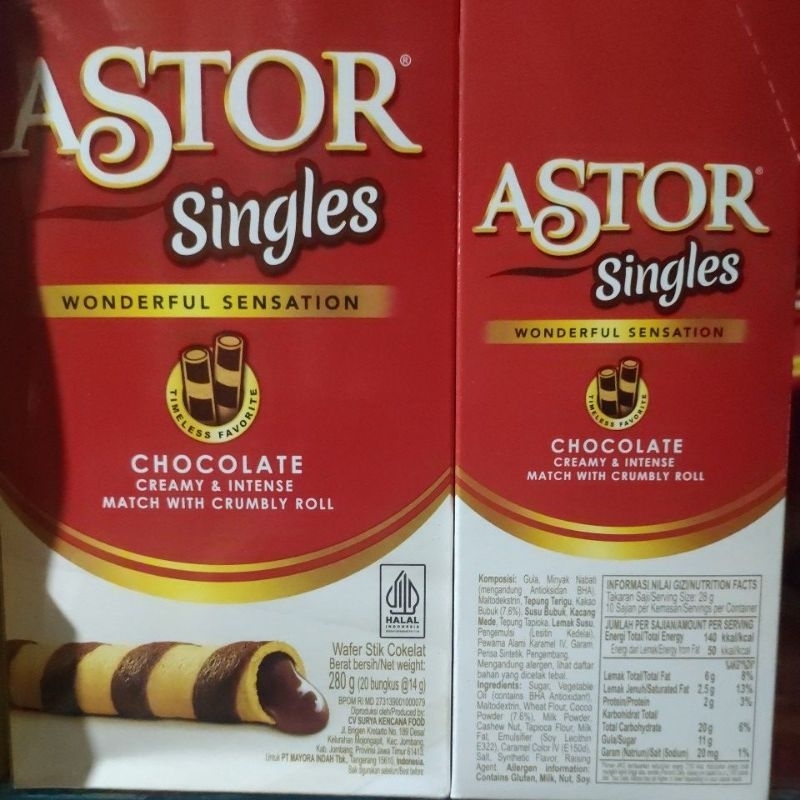 

ASTOR Singles wafer stik cokelat