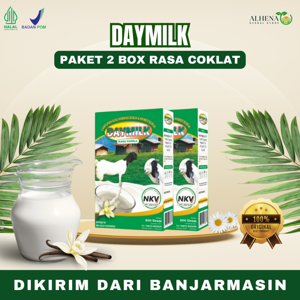 

Paket 2 BOX (Lebih Murah) DAYMILK RASA VANILA | Susu Kambing Etawa Tidak Bau Prengus Membantu Menjaga Daya Tahan Tubuh dan Bantu Jaga Kesehatan Sendi dan Tulang Dikirim Dari Banjarmasin