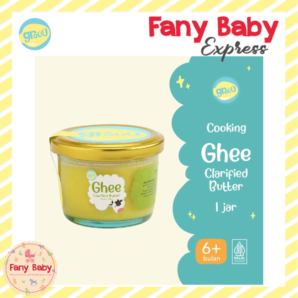 

GROUU GHEE CLARIFIED BUTTER 100GR | MENTEGA RENDAH LAKTOSA | BB BOOSTER MPASI | NO MSG