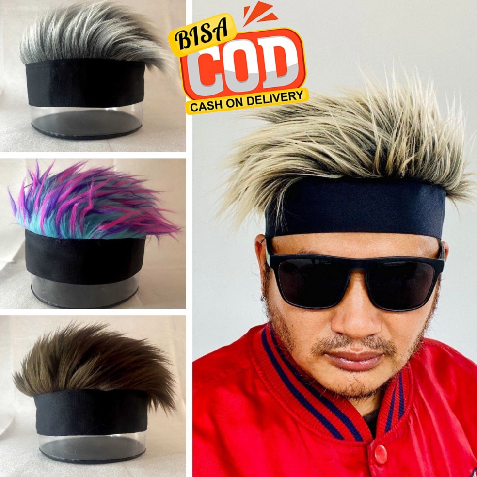 Special Order Topi wig rambut palsu pria cosplay anime gojo  Wig Topi Rambut Gojo Satoru Topi Cospla