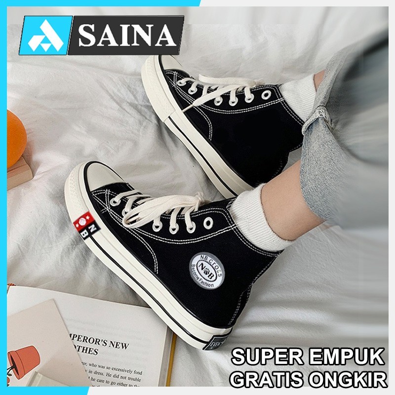 Sepatu Pria Sneakers Casual Public High Black Natural Sepatu Vans Old School Premium Keren Terbaru C