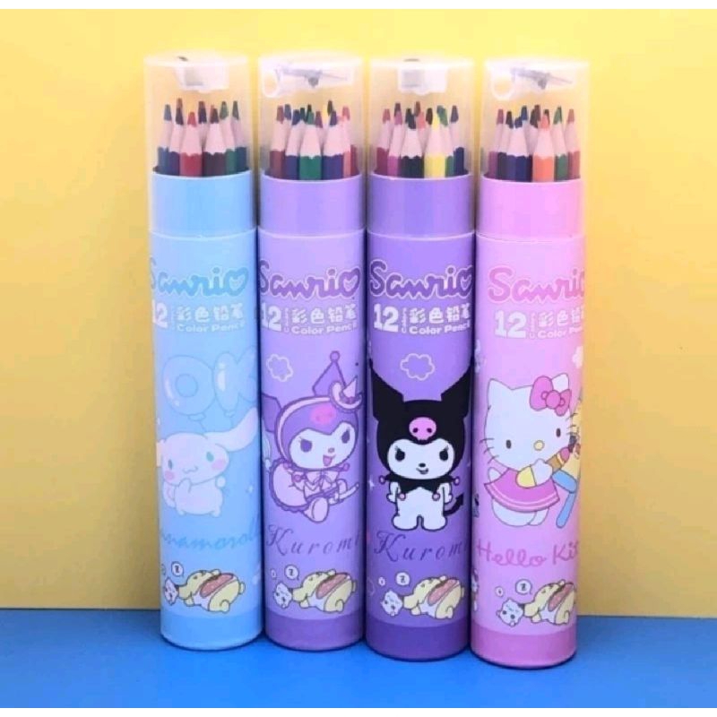 

Pensil Warna Tabung + peruncing Motif Karakter Sanrio Isi 18Pcs