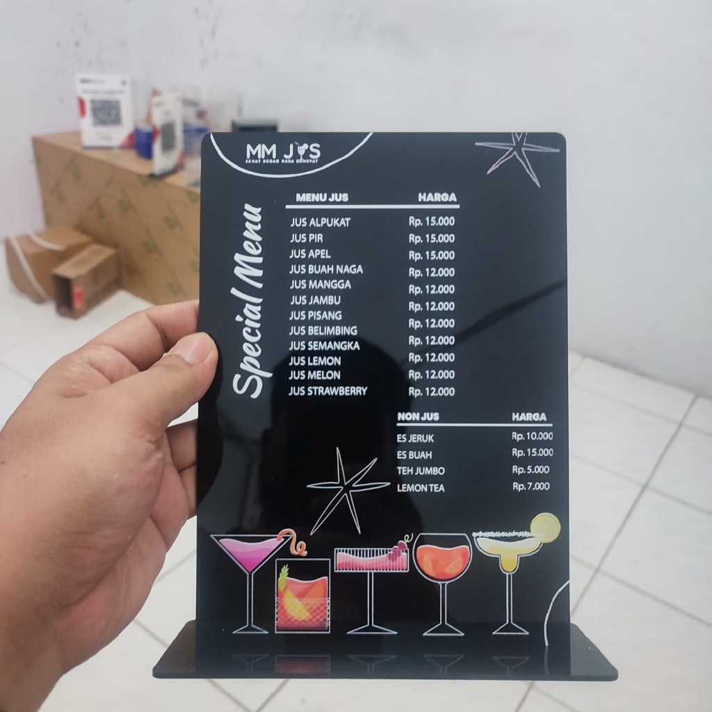 

Akrilik daftar menu print uv murah ukura A5 dan A4