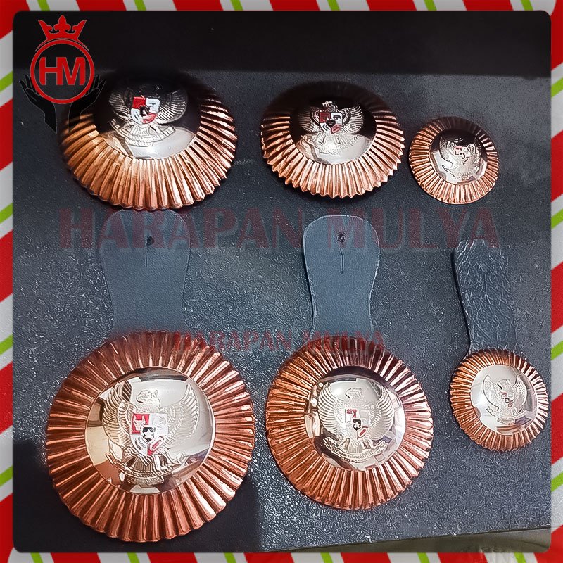 Tanda Jabatan Lurah Warna Perunggu Garuda Silver Lencana Lurah Kades - HM