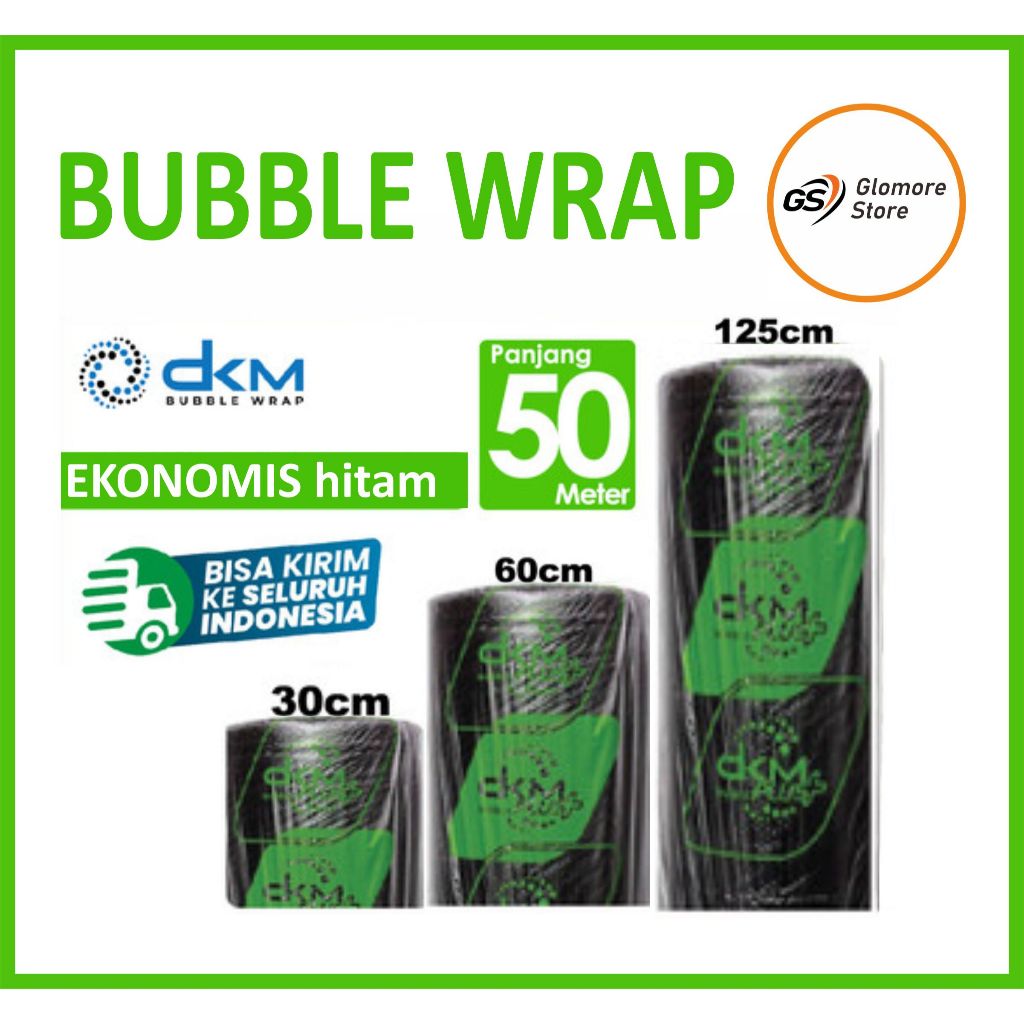 

Bubble Warp DKM+ Hitam / Bening 125 cm x 50 m / Plastik Warp Tebal Termurah