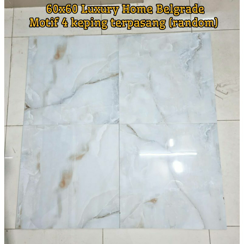 60X60 GRANIT ASLI LUXURY HOME DORATE WHITE KW 1 A MOTIF TERBARU LANTAI KILAT GLOSSY 2 LAPISAN MOTIF 