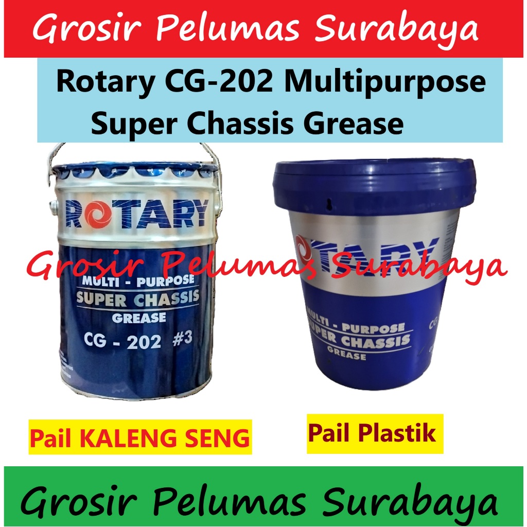 ORIGINAL gemuk rotary chassis cg 202 PAIL 15kg 16kg  CG202 MULTIPURPOSE grease stempet kaleng seng /