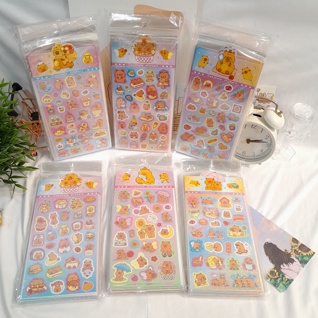 Sticker Capybara Super Cute Lucu Harga Termurah Terlaris Favorit Anak / Stiker Capybara Kekinian Bes