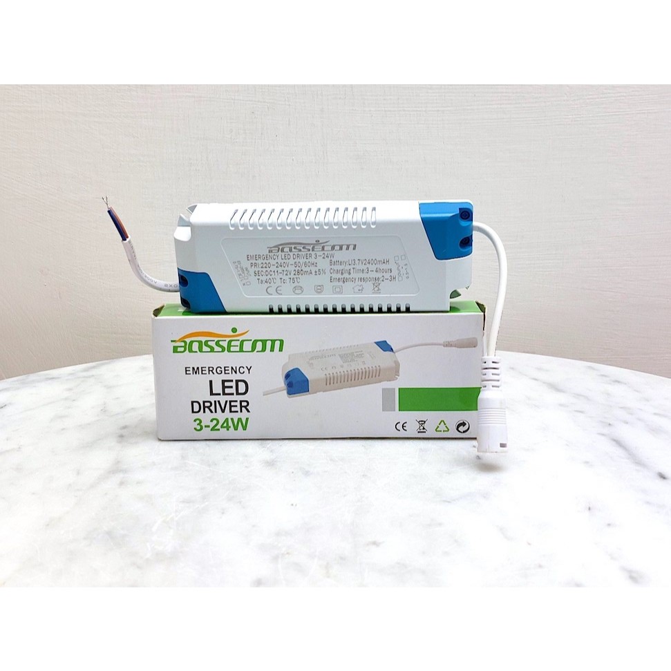 EMERGENCY LED Driver 3-24W Trafo Downlight LED Baterai Cadangan 220V 2400mA Bossecom