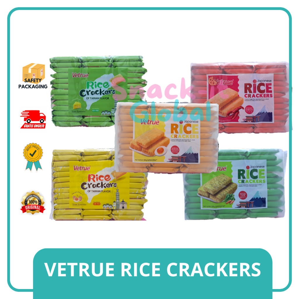 

[GROSIR] Vetrue Rice Crispy Crackers 300g Vetrue Rice Crispy Crackers Vegetable Salted Egg Lobster