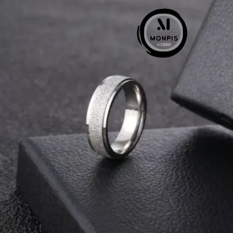 Cincin titanium pasir silver Cincin titanium pasir Cincin titanium model pasir Cincin pria Cincin wa