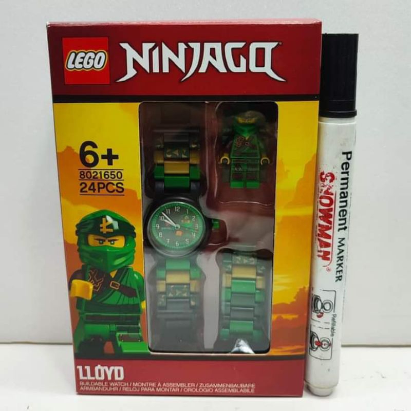 jam LEGO Ninjago Lloyd 24 Pcs Mini-Figure Link Watch Children Kid Toy jam tangan karakterNinja go
or